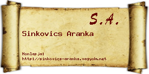 Sinkovics Aranka névjegykártya