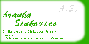 aranka sinkovics business card